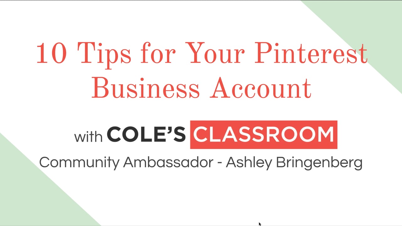 10 Tips for Pinterest with Ashley