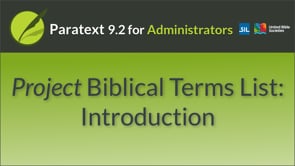 Project Biblical Terms List: Introduction