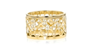 Italian 14kt Yellow Gold Filigree Heart Ring