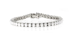 4mm Cultured Pearl Tennis Bracelet in Sterling Silver