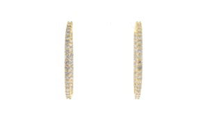 5.00 ct. t.w. Diamond Inside-Outside Hoop Earrings in 14kt Yellow Gold