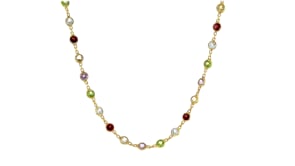 8.85 ct. t.w. Multi-Gem Necklace in 14kt Gold Over Sterling