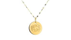Italian 14kt Yellow Gold Personalized Disc Necklace