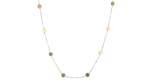 Italian 14kt Yellow Gold Disc Station Necklace
