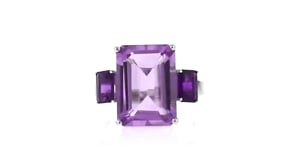 9.00 ct. t.w. Emerald-Cut Amethyst Ring in Sterling Silver
