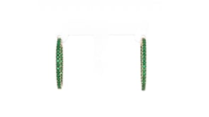 90 ct. t.w. Emerald Inside-Outside Hoop Earrings in 14kt Yellow Gold