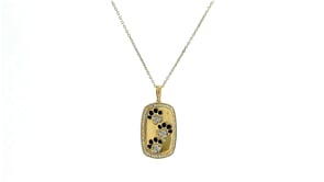 20 ct. t.w. Diamond Paw Print Pendant Necklace with Black Enamel in 18kt Gold Over Sterling