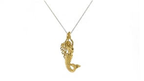 14kt Yellow Gold Mermaid Pendant Necklace