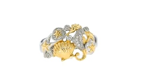 10 ct. t.w. Diamond Sea Life Ring in Two-Tone Sterling Silver