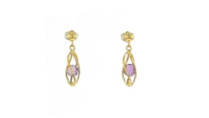 2.00 ct. t.w. Amethyst Cage Drop Earrings in 14kt Yellow Gold