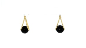 Black Onyx Double-Hoop Earrings in 14kt Yellow Gold