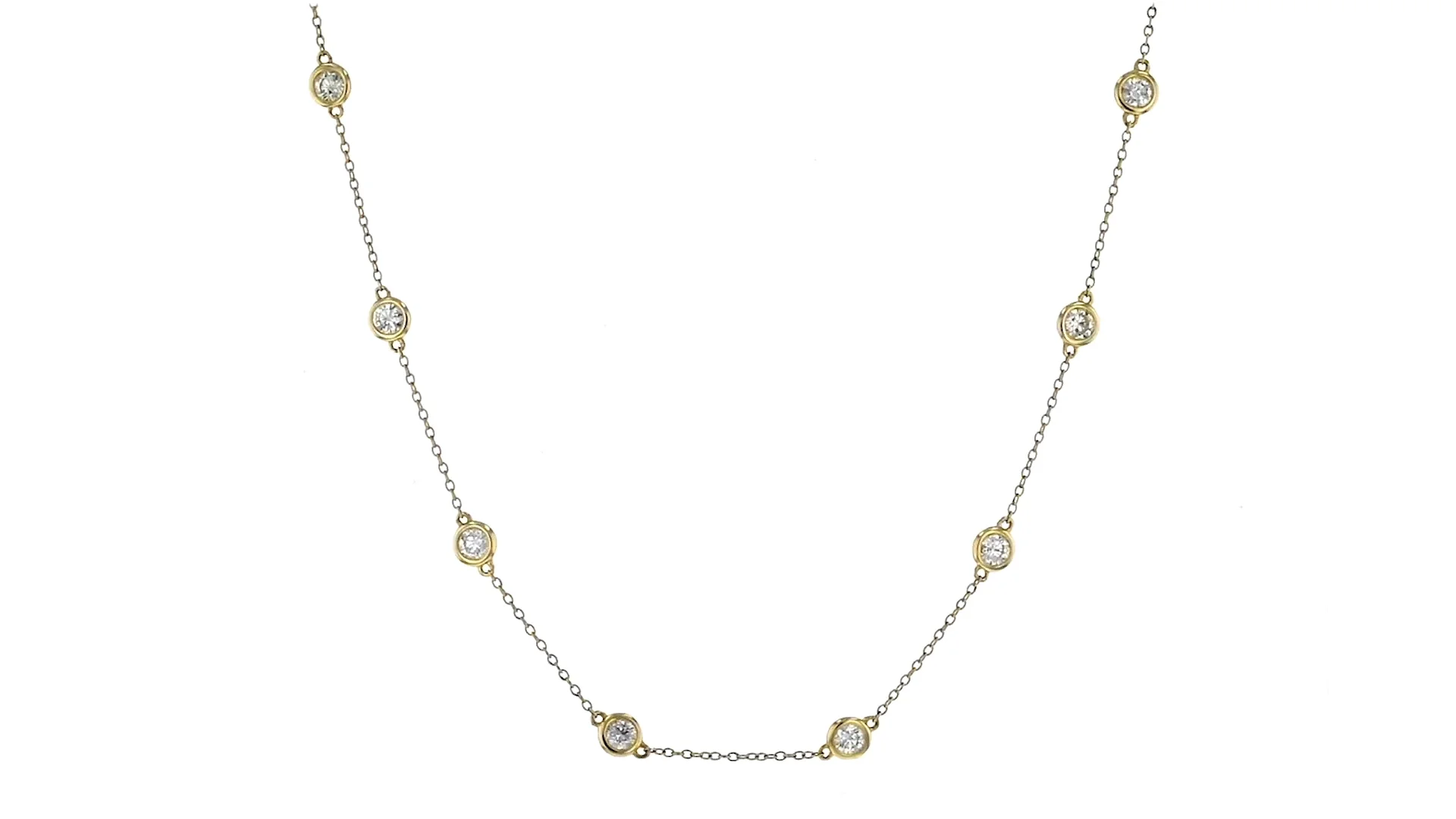 2.00 ct. t.w. Bezel-Set Diamond Station Necklace in 14kt Yellow