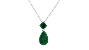 11.90 ct. t.w. Emerald Pendant Necklace in Sterling Silver