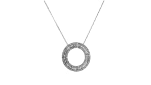 1.00 ct. t.w. Diamond Circle Pendant Necklace in Sterling Silver