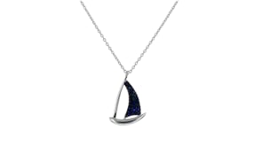 22 ct. t.w. Sapphire Sailboat Pendant Necklace in Sterling Silver