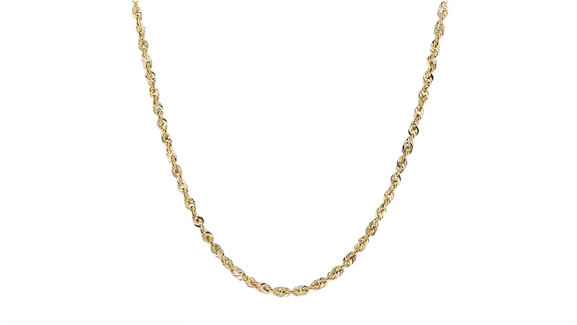 2.6mm 14kt Yellow Gold Rope-Chain Necklace. 20