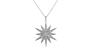 1.20 ct. t.w. Diamond Starburst Pendant Necklace in 18kt Gold Over Sterling