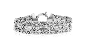 Sterling Silver Wide Byzantine Bracelet
