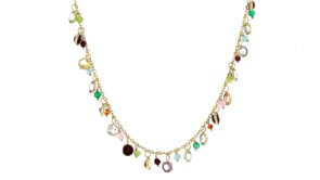 12.10 ct. t.w. Multi-Gemstone Necklace in 18kt Gold Over Sterling