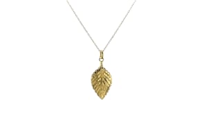 14kt Yellow Gold Leaf Pendant Necklace