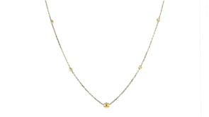 14kt Yellow Gold Beaded Cable Chain Necklace