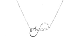 Sterling Silver Script Name Infinity-Style Necklace