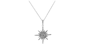 50 ct. t.w. Diamond Sunburst Pendant Necklace in 14kt White Gold
