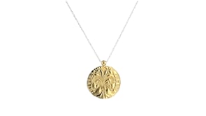 Italian 14kt Yellow Gold St. John and Fleur-de-Lis Reversible Pendant Necklace