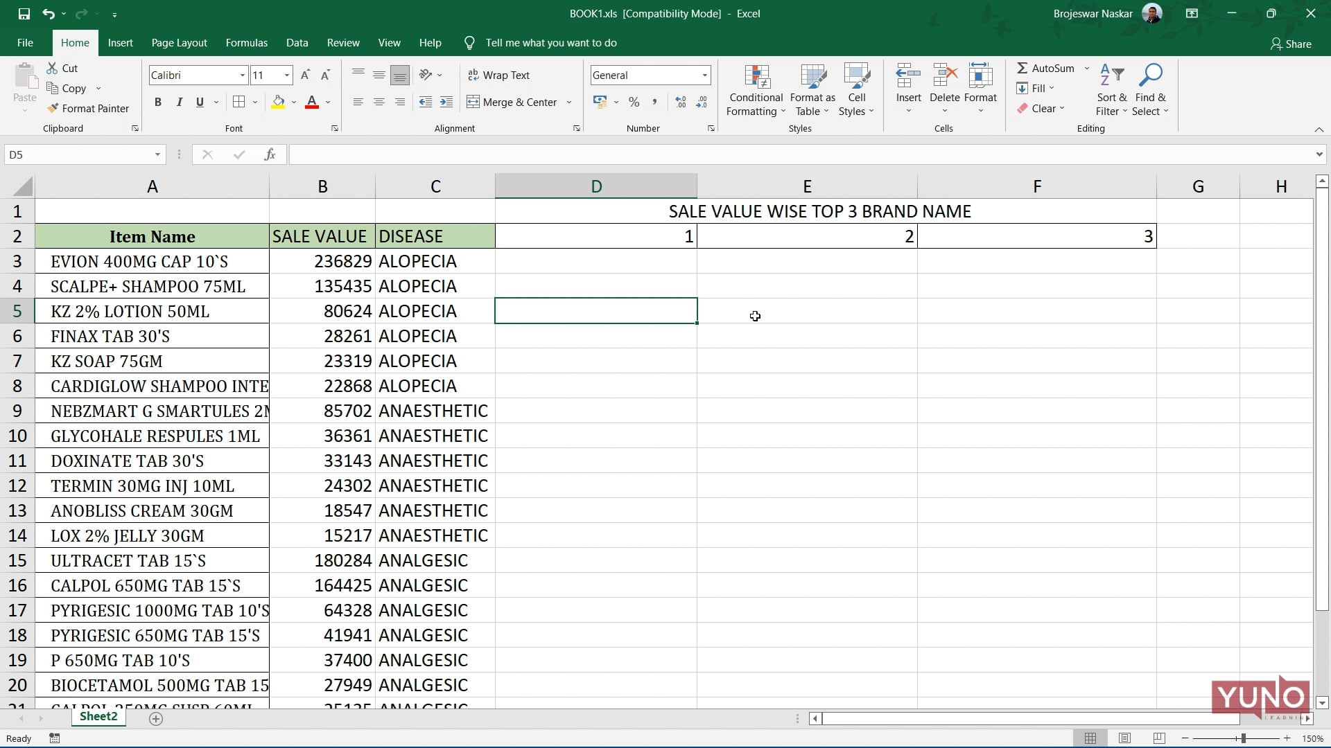 Excel Examples: IF, NOT, EXACT, & INDEX Functions