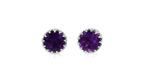 3.60 ct. t.w. Amethyst Crown-Style Stud Earrings in Sterling Silver