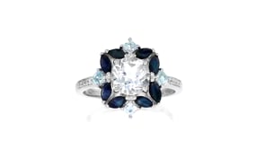 1.78 ct. t.w. White and Blue topaz and .80 ct. t.w. Sapphire Ring in Sterling Silver
