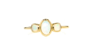Opal Three-Stone Ring in 14kt Yellow Gold