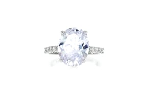 6.00 ct. t.w. CZ Oval Ring in Sterling Silver
