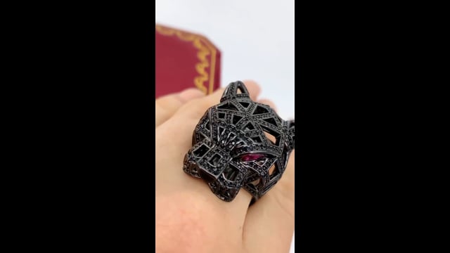 Кольцо Panthere De Cartier Чёрное