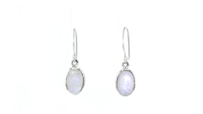 Moonstone Drop Earrings in Sterling Silver