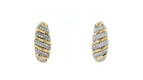 1.50 ct. t.w. Diamond Croissant-Shaped  Hoop Earrings in 14kt Yellow Gold