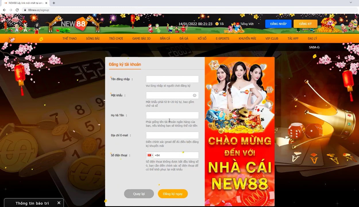 Liên Hệ New88
