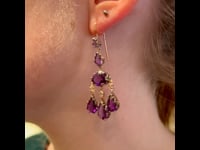 Amethyst, Diamond, 9ct, Silver Earrings 6449-7088