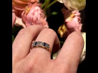 Diamante, zaffiro, anello da 14 ct 13197-5071