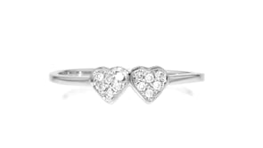 10 ct. t.w. Diamond Double-Heart Ring in Sterling Silver
