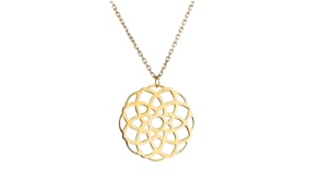 Italian 14kt Yellow Gold Geometric Flower Openwork Medallion Necklace