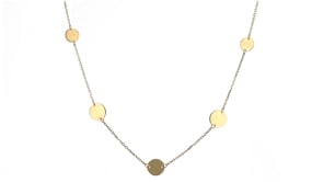 Italian 14kt Yellow Gold Multi-Size Disc Station Necklace