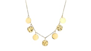 Italian 14kt Yellow Gold Disc Charm Necklace