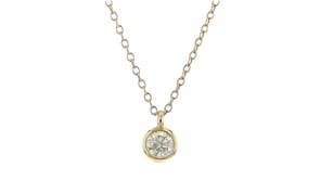 20 Carat Bezel-Set Diamond Solitaire Necklace in 14kt Yellow Gold
