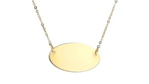 14kt Yellow Gold Personalized Oval Necklace