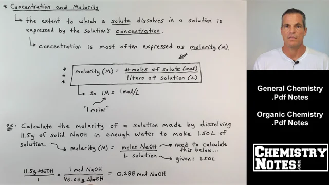 How to deals calc molarity