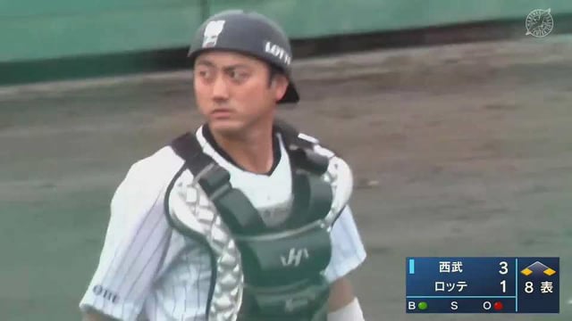 【ファーム】マリーンズ・植田将太 鋭い送球で3塁を刺す!! 2022年4月19日  千葉ロッテマリーンズ 対 埼玉西武ライオンズ