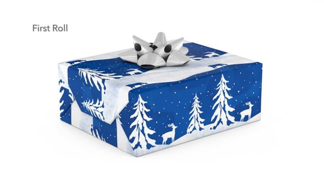 Hallmark, Party Supplies, Hallmark Wrapping Paper Christmas White  Snowflakes On Blue 9 Sq Ft Jumbo Roll H