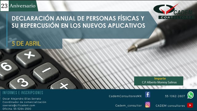 DECLARACIÓN ANUAL DE PERSONAS FÍSICAS Y SU REPERCUSIÓN EN LOS NUEVOS APLICATIVOS