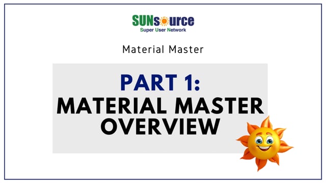 Material Master Part 1: Overview